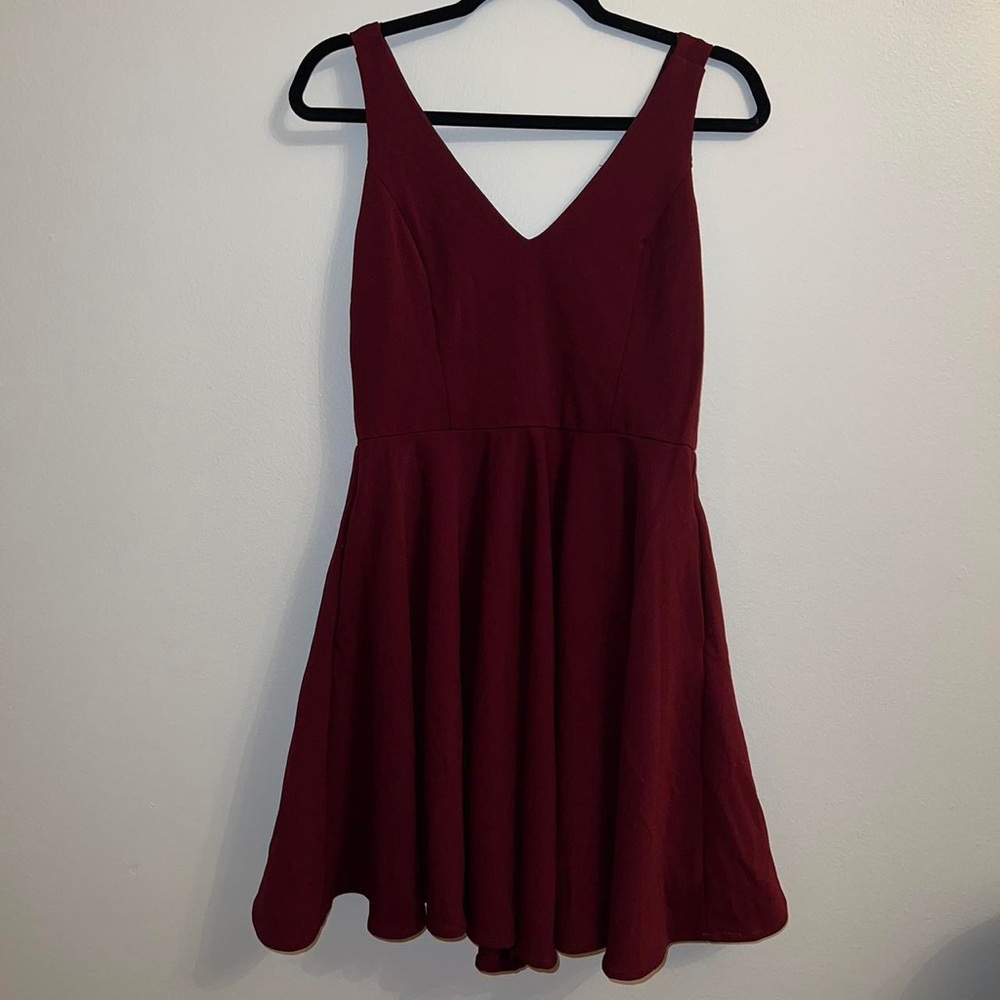 Lulus A-Line burgundy skater dress!
